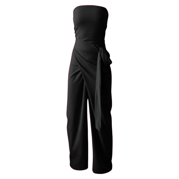 Black corset and wrap wide leg trousers co ordinates set