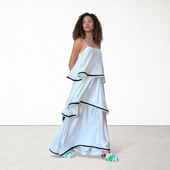 White layer dress with spaghetti straps