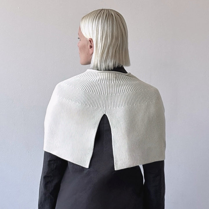 Cream mohair wool knitted cape