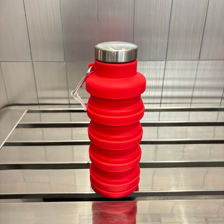 Red Silicone Foldable Water Bottle