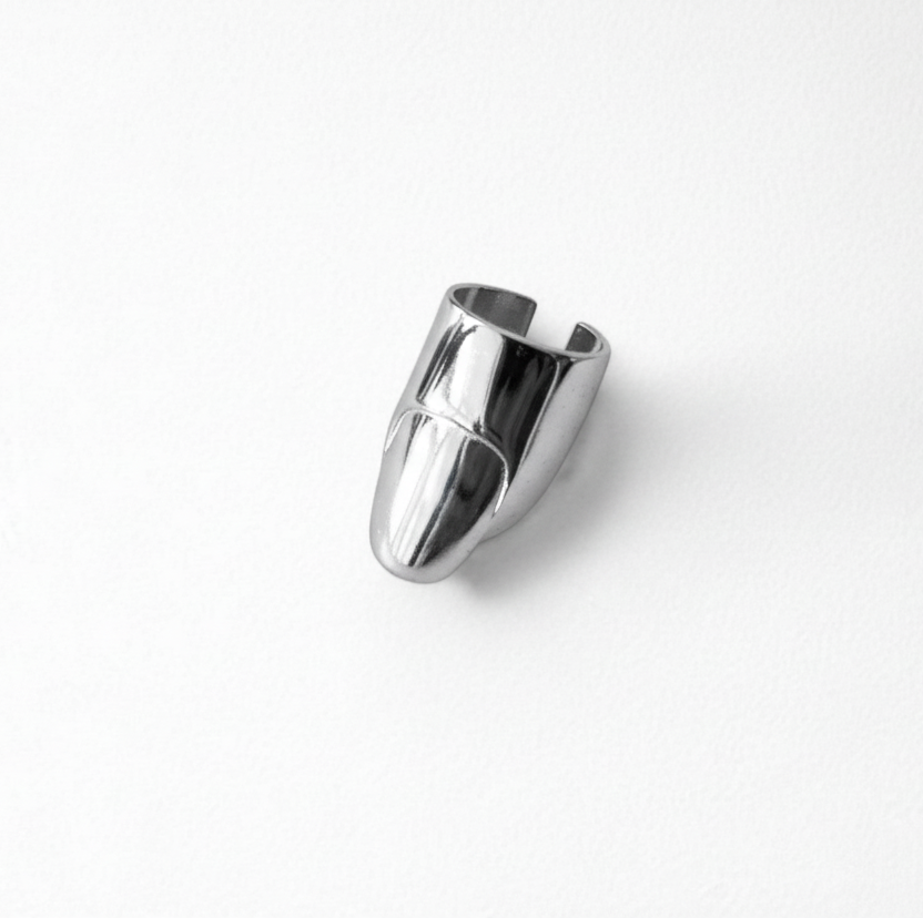 Silver Finger Cover With Nail Detail
