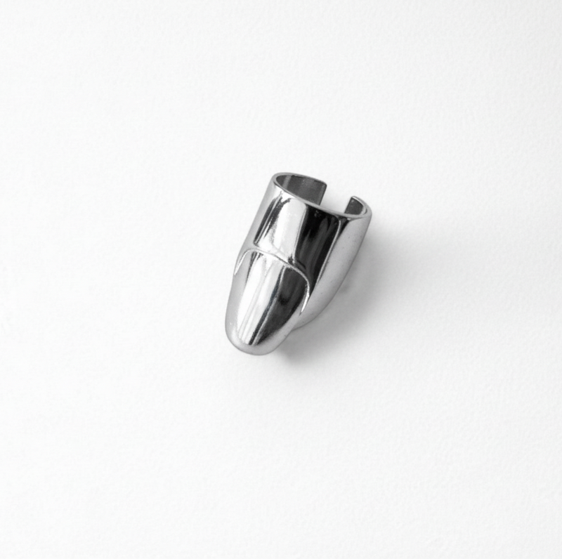 Silver Finger Cover With Nail Detail