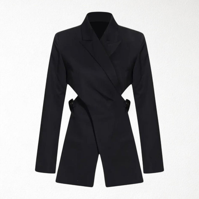 Reworked Black Blazer With Wrap Detail And Cut Out Back