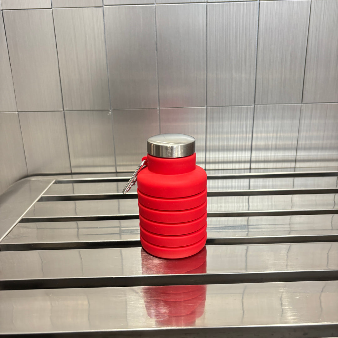 Red Silicone Foldable Water Bottle