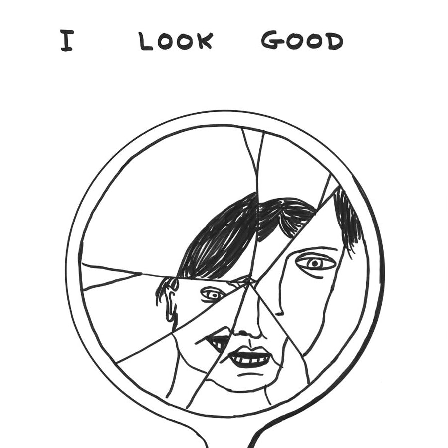 David Shrigley Funny Broken Mirror Greetings Card