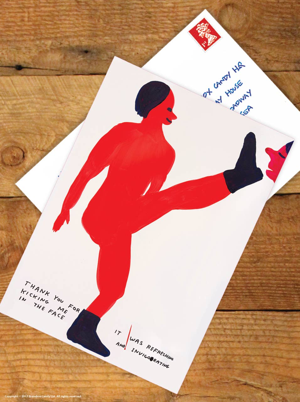 Funny A6 Art Postcard By David Shrigley - Thank you