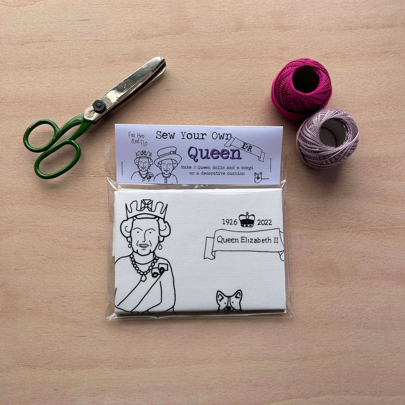 Fat Hen And Flo Sew Your Own Queen Cushion Kit Queen Elizabeth II