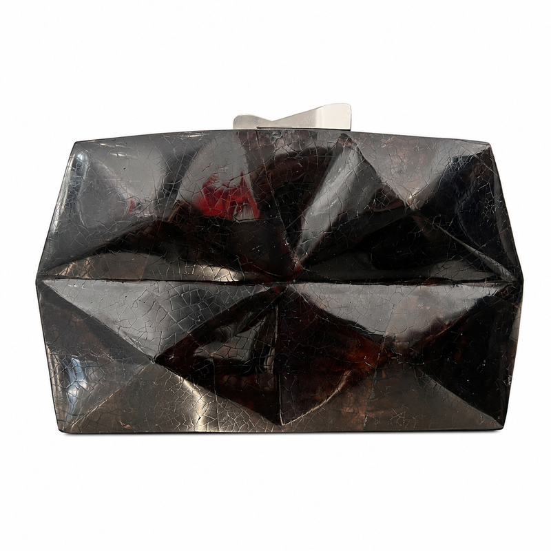 Mother of Pearl Clutch Black Bag