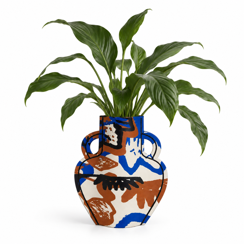 M2P Crete Amphora Large Vase Black Blue Clay