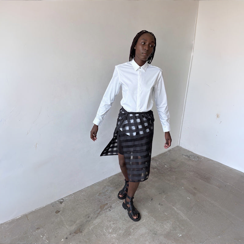 White Bamboo Shirt With Hidden Buttons
