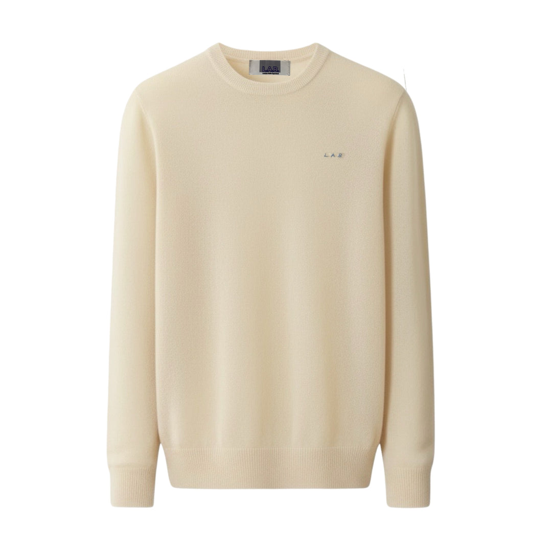 Beige Mohair Classic Fit Jumper With Embroidery