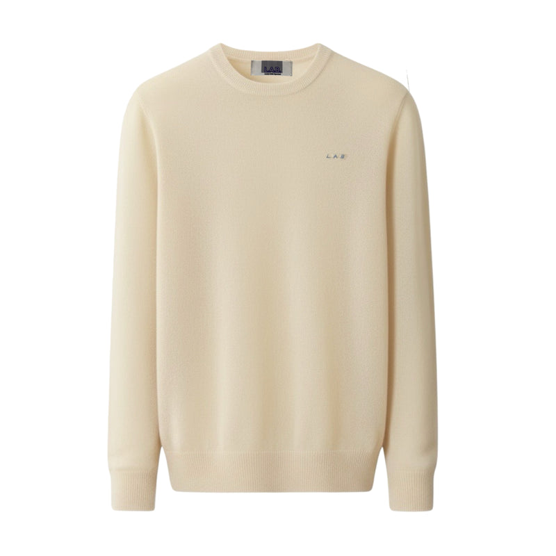 Beige Mohair Classic Fit Jumper With Embroidery