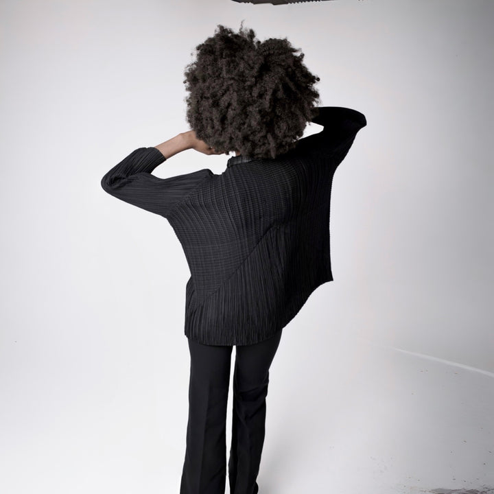 Black Multi Way Pleated Blouse