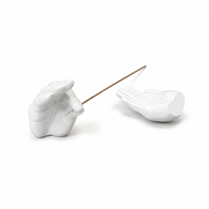White Handheld Incense Holder Set