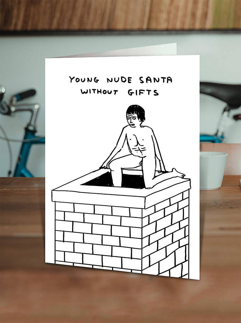 David Shrigley Funny Young Nude Santa Christmas Card