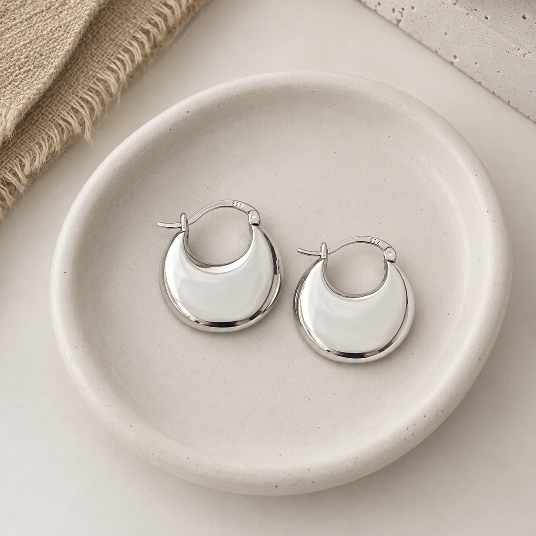 Sterling Silver Chunky Hoop Earring