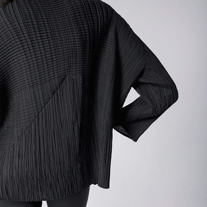 Black Multi Way Pleated Blouse