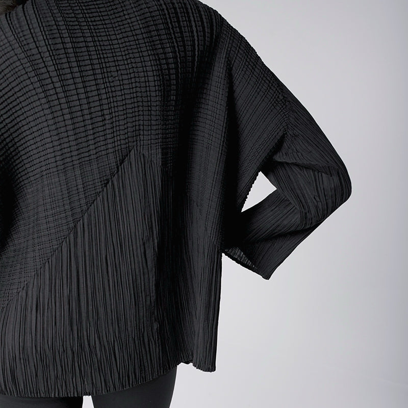 Black Multi Way Pleated Blouse