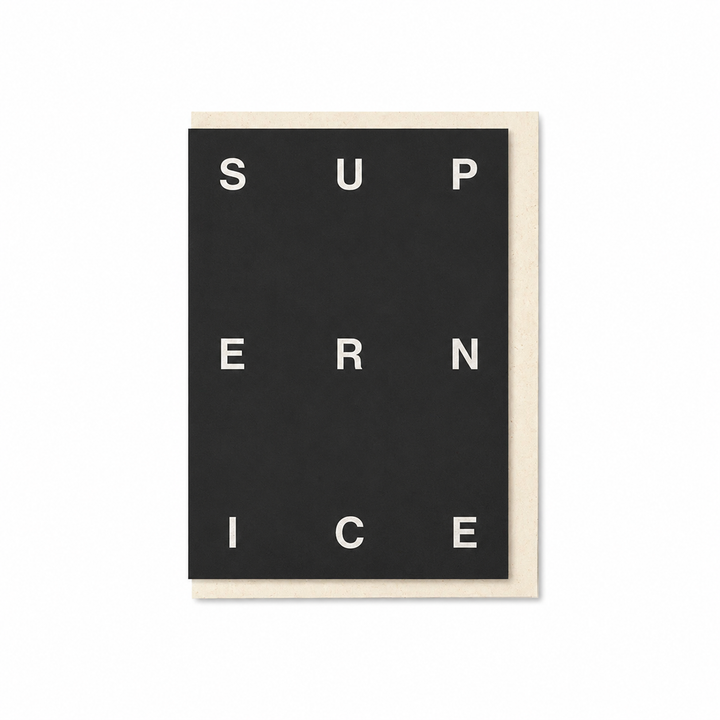 Kinshipped SUPER NICE Typography Thank You Card