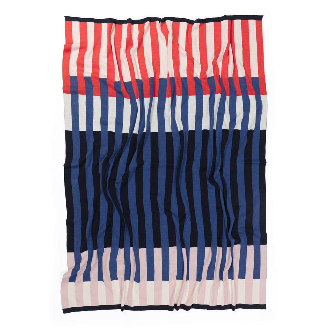 Cotton Knit Throw Blanket: Studie Navy