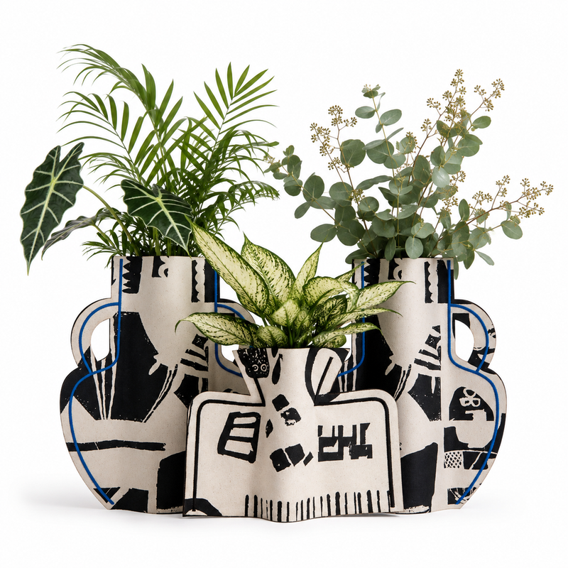 M2P Milos Amphora Large Vase Black Blue