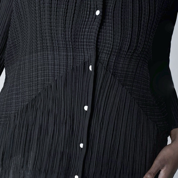 Black Multi Way Pleated Blouse