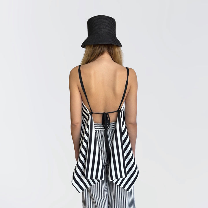 Striped multi-wear top or apron skirt layer