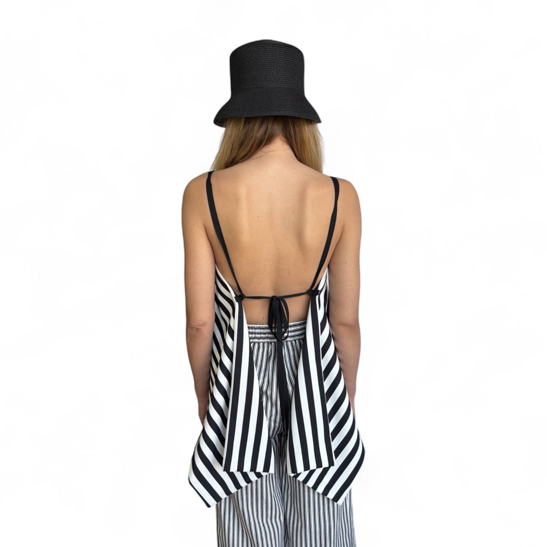 Striped multi-wear top or apron skirt layer