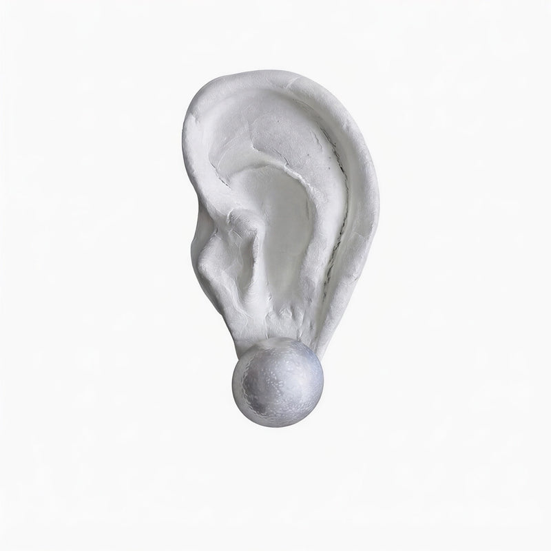 Brushed Round Silver Stud Earrings