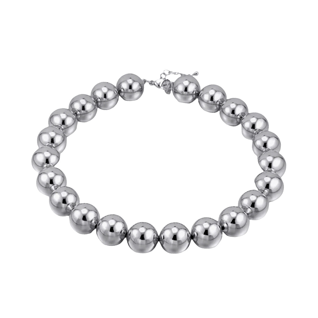 Silver string beaded necklace