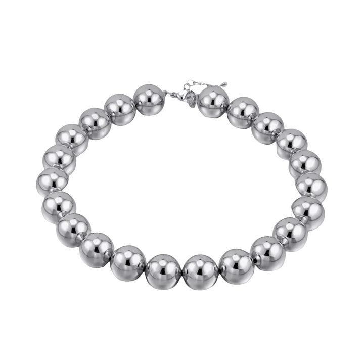 Silver string beaded necklace