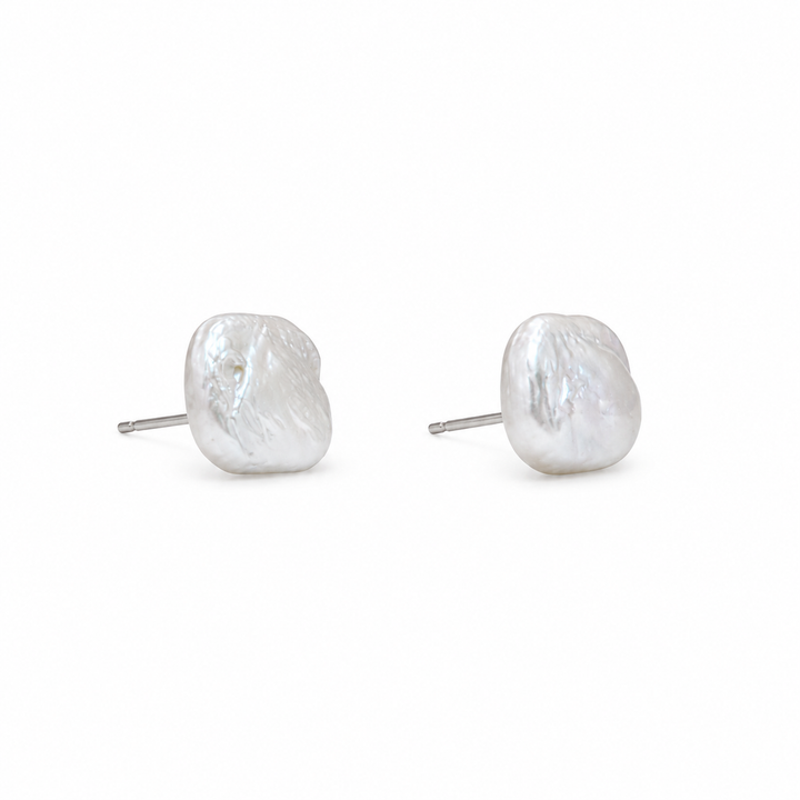 Freshwater Irregular Square Pearl Earrings