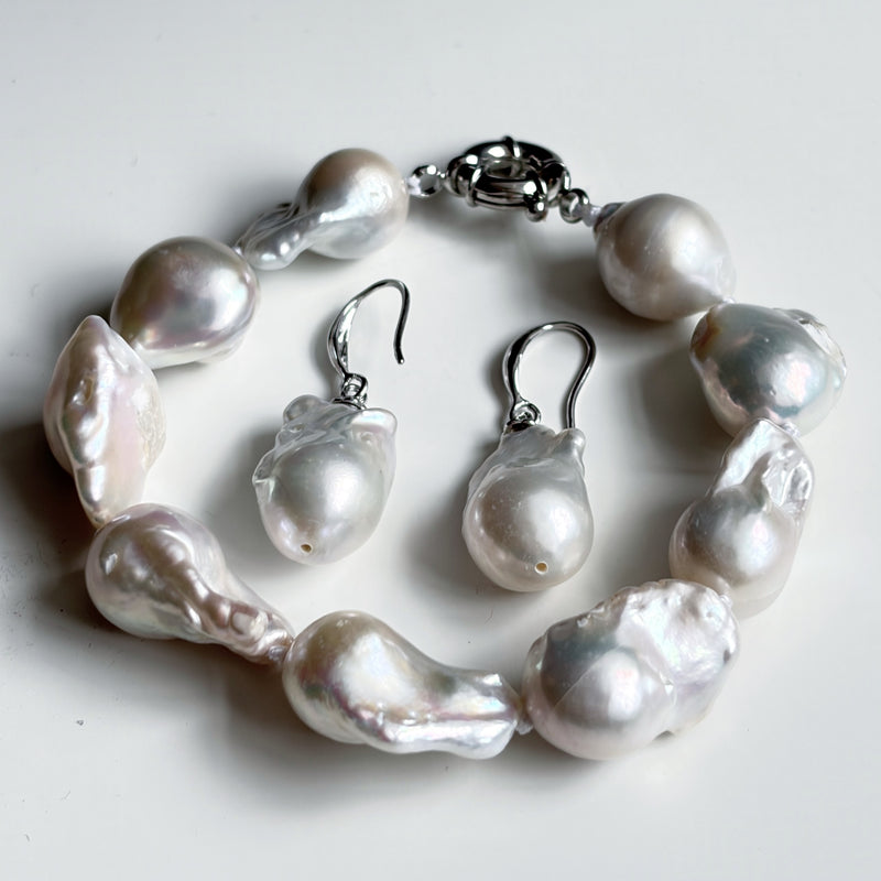 Irregular Freshwater Pearl Drop Earrings