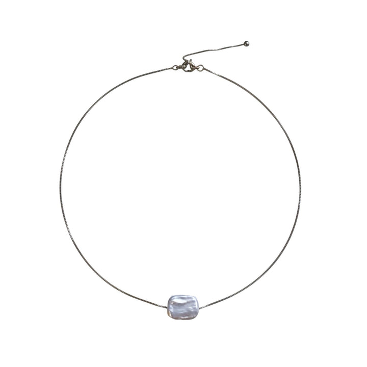 Freshwater Irregular Square Pearl Pendant Necklace