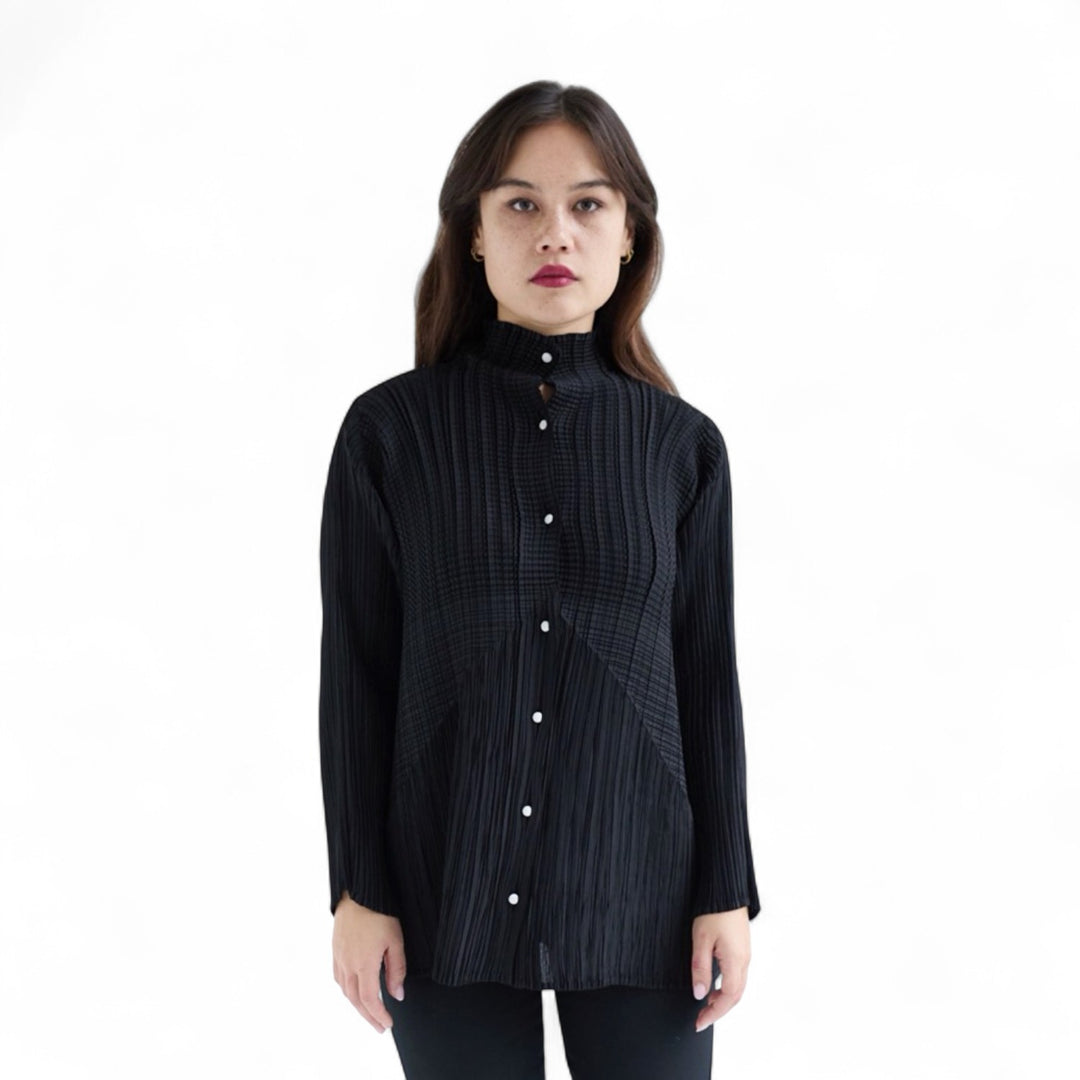 Black Multi Way Pleated Blouse