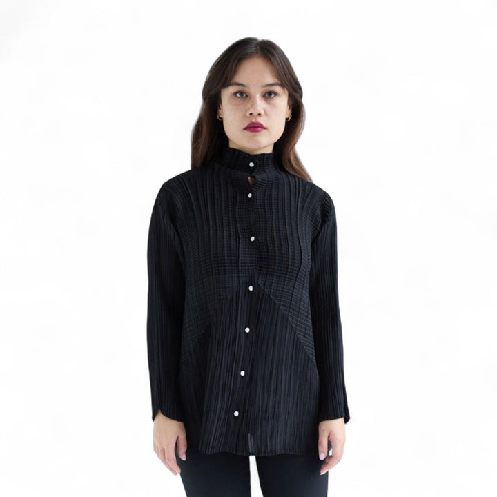 Black Multi Way Pleated Blouse