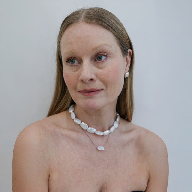 Freshwater Irregular Square Pearl Necklace