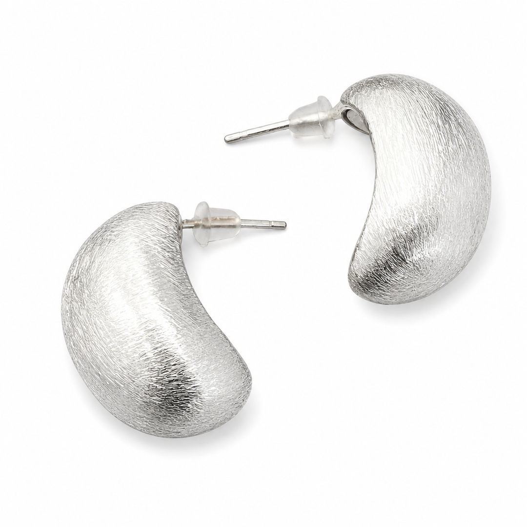 Sterling Silver Brushed Earring
