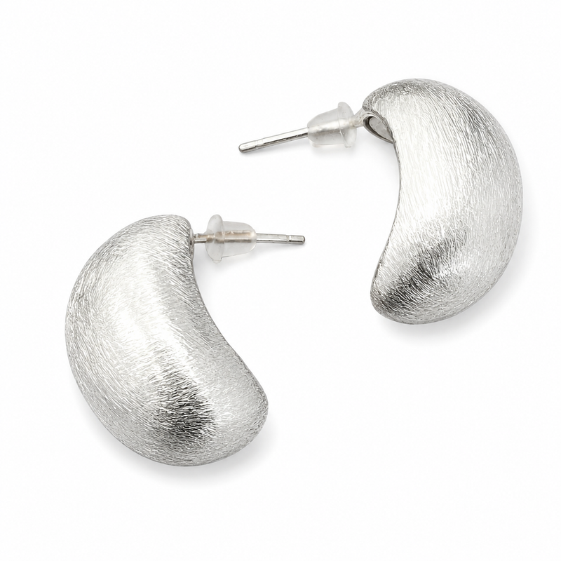 Sterling Silver Brushed Earring