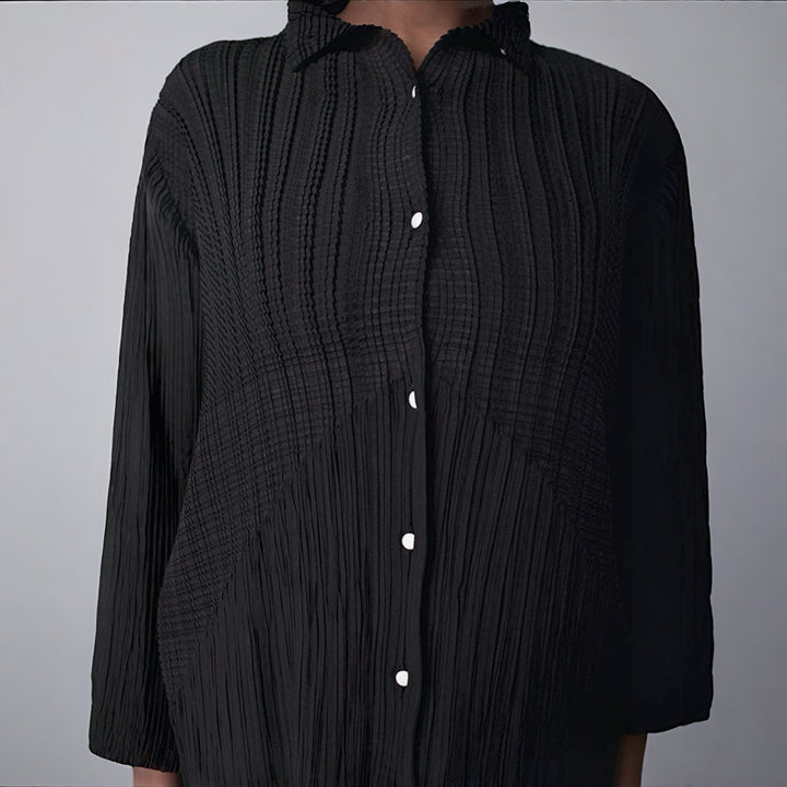 Black Multi Way Pleated Blouse