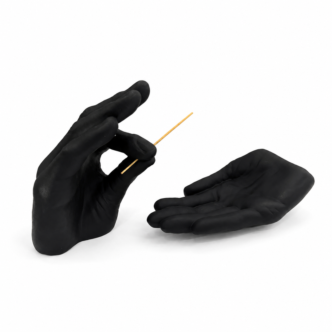 Black Handheld Incense Holder Set
