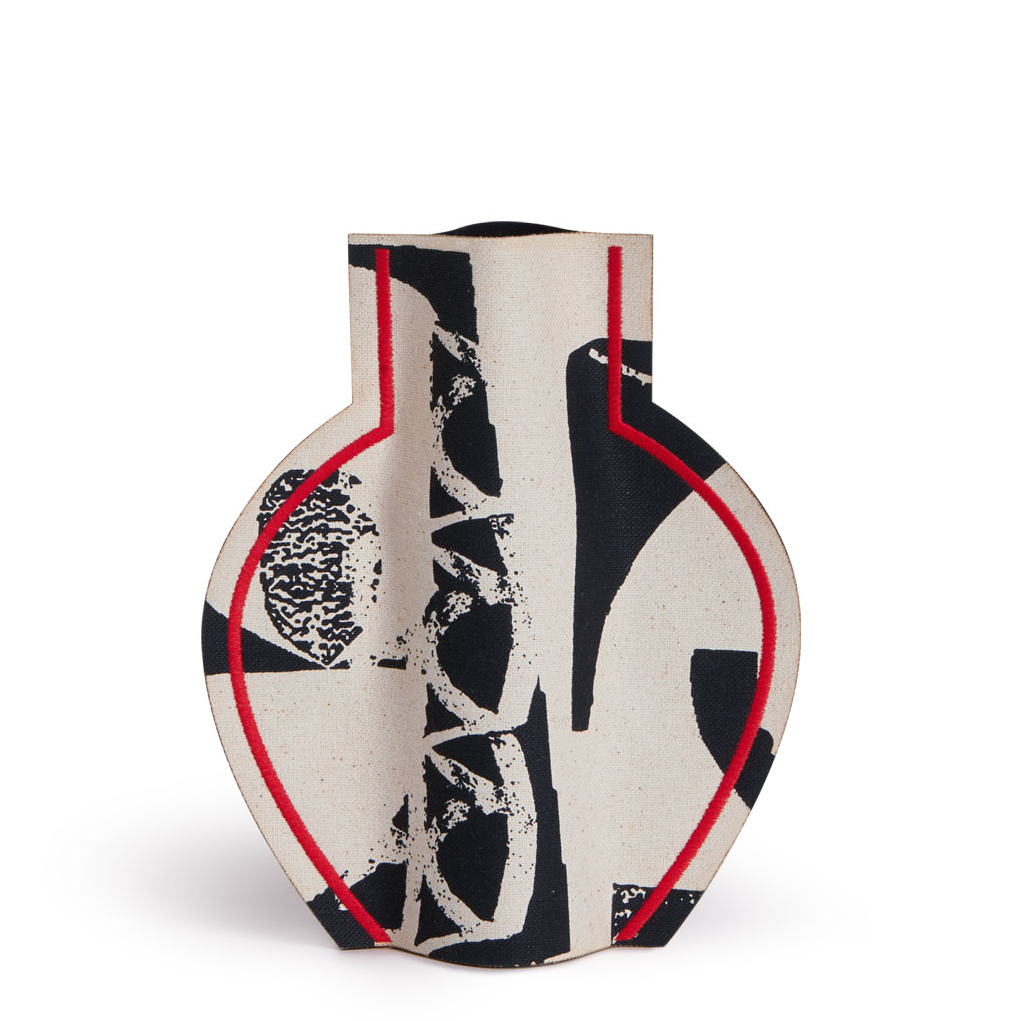 Milos Jug Vase Black Red - by M2P