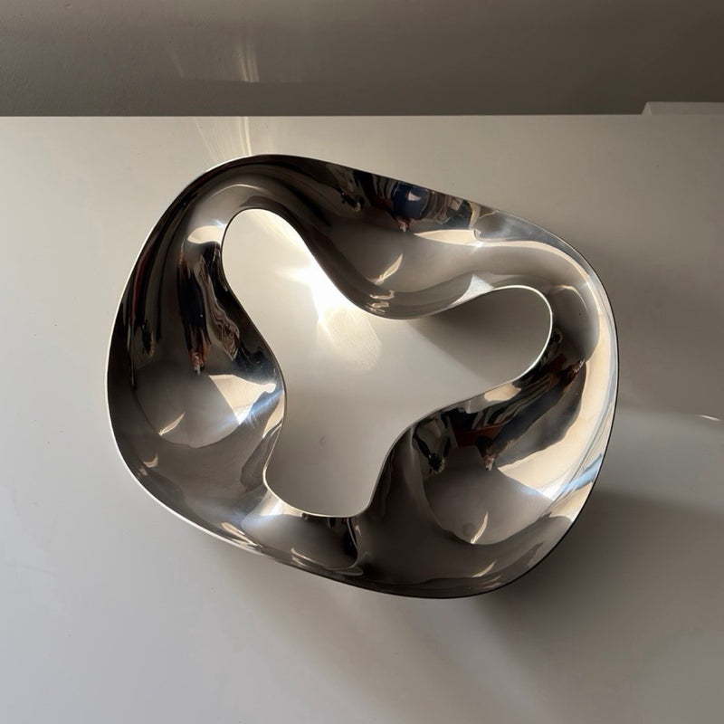 Stainless Steel Three Compartment Organic Snack Plate
