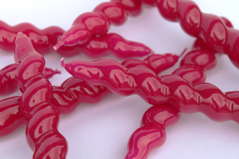 MÆGEN Spiral Taper Candles Three Pack In Magenta