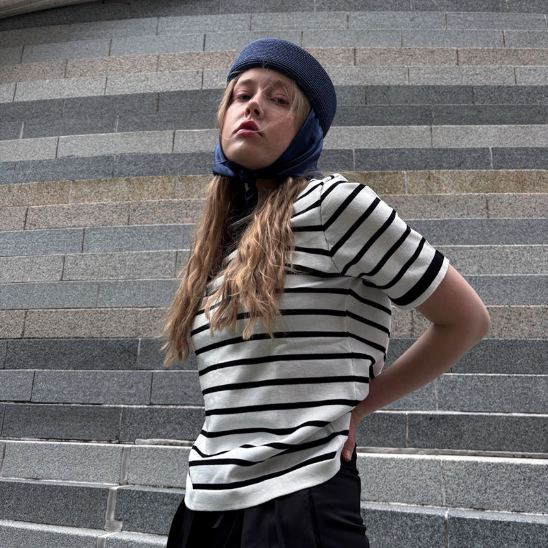 Navy Blue Square Silk Scarf