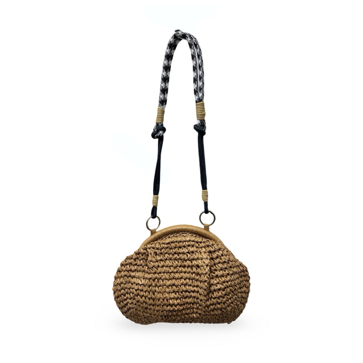 Straw Braided Clutch Bag With Braided Shoulder Strap