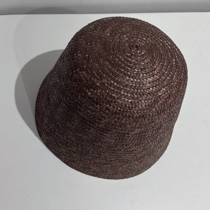 Woven Straw Lamp Bucket Hat