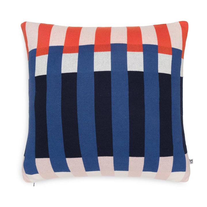Cotton Knit Throw Pillow Cushion Cover in Studie Navy