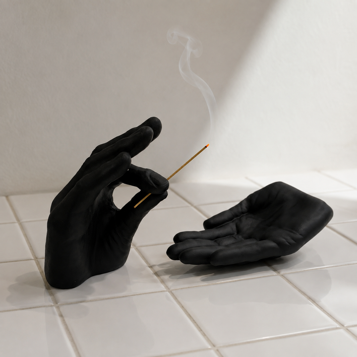 Black Handheld Incense Holder Set