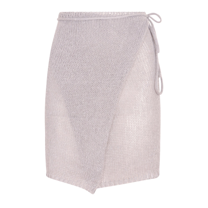 Grey Wrap Knitted Apron Skirt